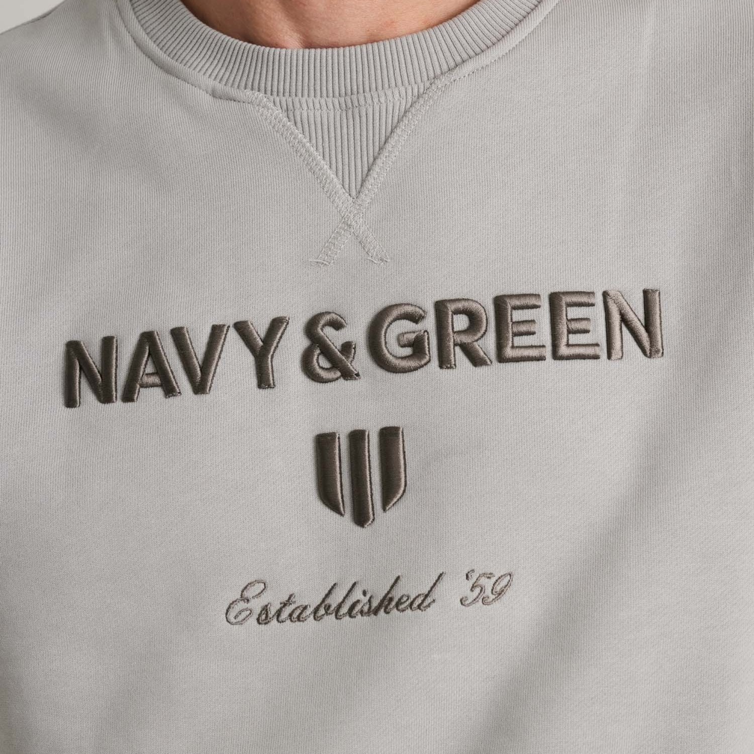 Unisex Μπλούζα Φούτερ με Λαιμόκοψη NAVY & GREEN