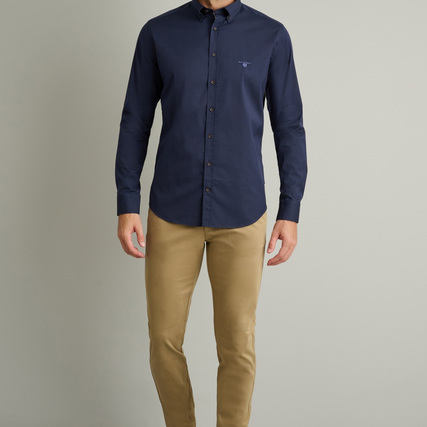 Unisex Παντελόνι Chino Modern Fit NAVY & GREEN