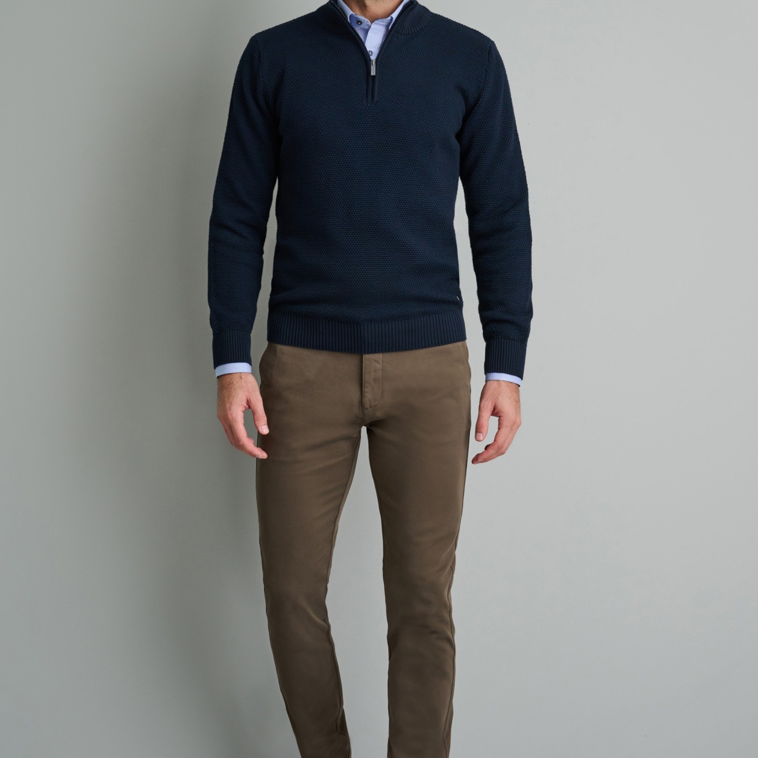 Unisex Πλεκτό Λουπέτο με Φερμουάρ NAVY & GREEN Unisex Πλεκτό Λουπέτο με Φερμουάρ NAVY & GREEN