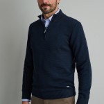 Unisex Πλεκτό Λουπέτο με Φερμουάρ NAVY & GREEN Unisex Πλεκτό Λουπέτο με Φερμουάρ NAVY & GREEN