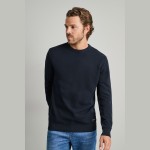 Unisex Πλεκτή Βαμβακερή Μπλούζα με Λαιμόκοψη NAVY & GREEN