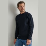 Unisex Πλεκτή Βαμβακερή Μπλούζα με Λαιμόκοψη NAVY & GREEN