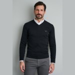 Unisex Πλεκτή Μπλούζα με Λαιμόκοψη V NAVY & GREEN