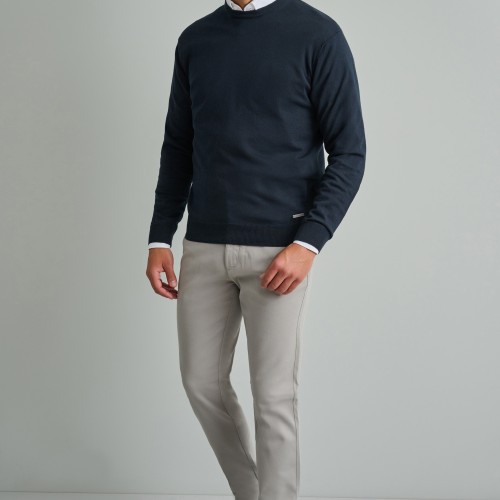 Unisex Πλεκτό με Στρογγυλή Λαιμόκοψη NAVY & GREEN