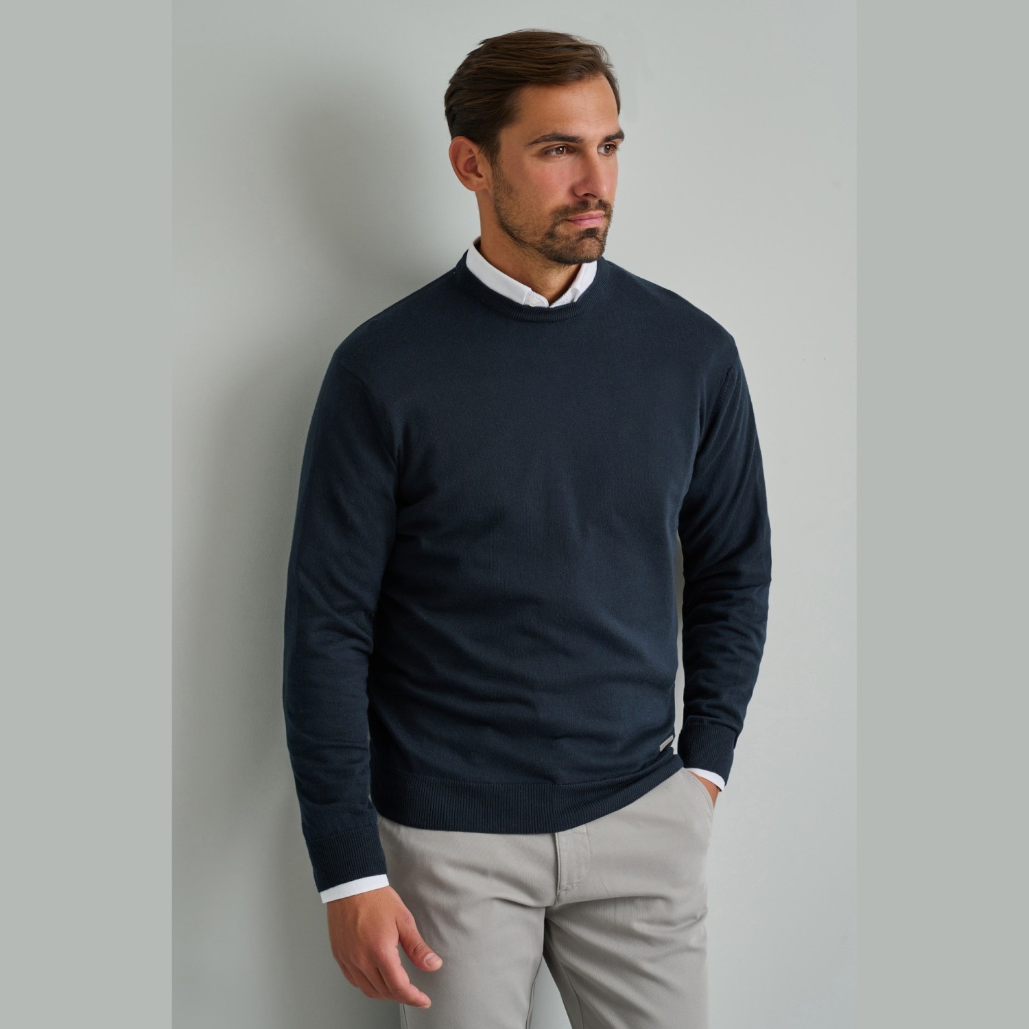 Unisex Πλεκτό με Στρογγυλή Λαιμόκοψη NAVY & GREEN Unisex Πλεκτό με Στρογγυλή Λαιμόκοψη NAVY & GREEN