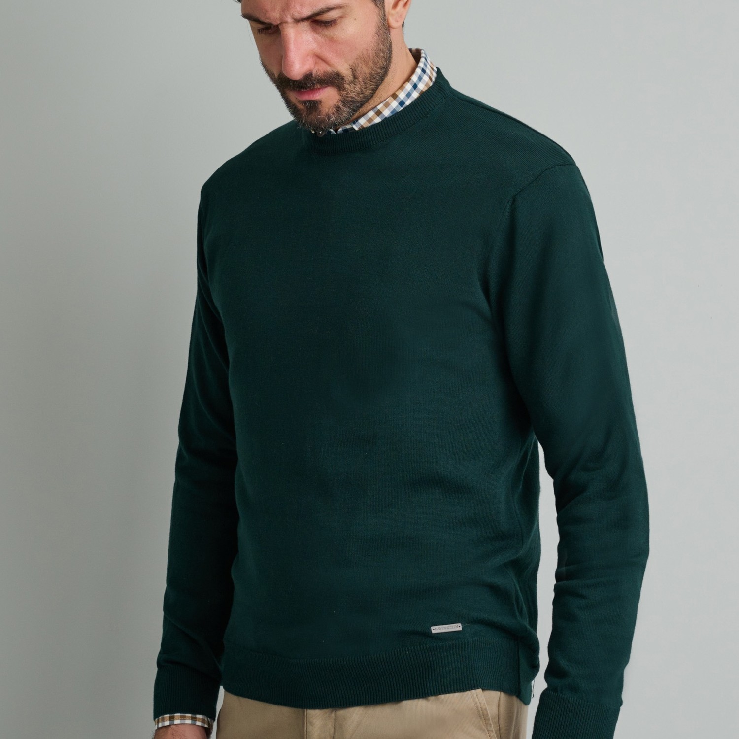 Unisex Πλεκτό με Στρογγυλή Λαιμόκοψη NAVY & GREEN