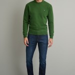 Unisex Πλεκτό Πουλόβερ με Λαιμόκοψη NAVY & GREEN Unisex Πλεκτό Πουλόβερ με Λαιμόκοψη NAVY & GREEN