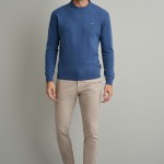 Unisex Πλεκτό Πουλόβερ με Λαιμόκοψη NAVY & GREEN