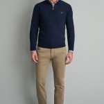 Unisex Πλεκτό Πουλόβερ με Φερμουάρ NAVY & GREEN