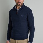 Unisex Πλεκτό Πουλόβερ με Φερμουάρ NAVY & GREEN