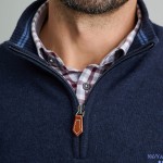 Unisex Πλεκτό Πουλόβερ με Φερμουάρ NAVY & GREEN