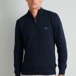 Unisex Πλεκτό Λουπέτο με Φερμουάρ NAVY & GREEN