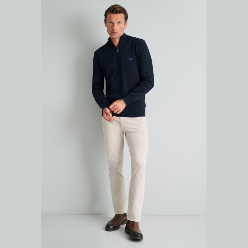 Unisex Πλεκτό Λουπέτο με Φερμουάρ NAVY & GREEN