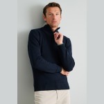 Unisex Πλεκτό Λουπέτο με Φερμουάρ NAVY & GREEN
