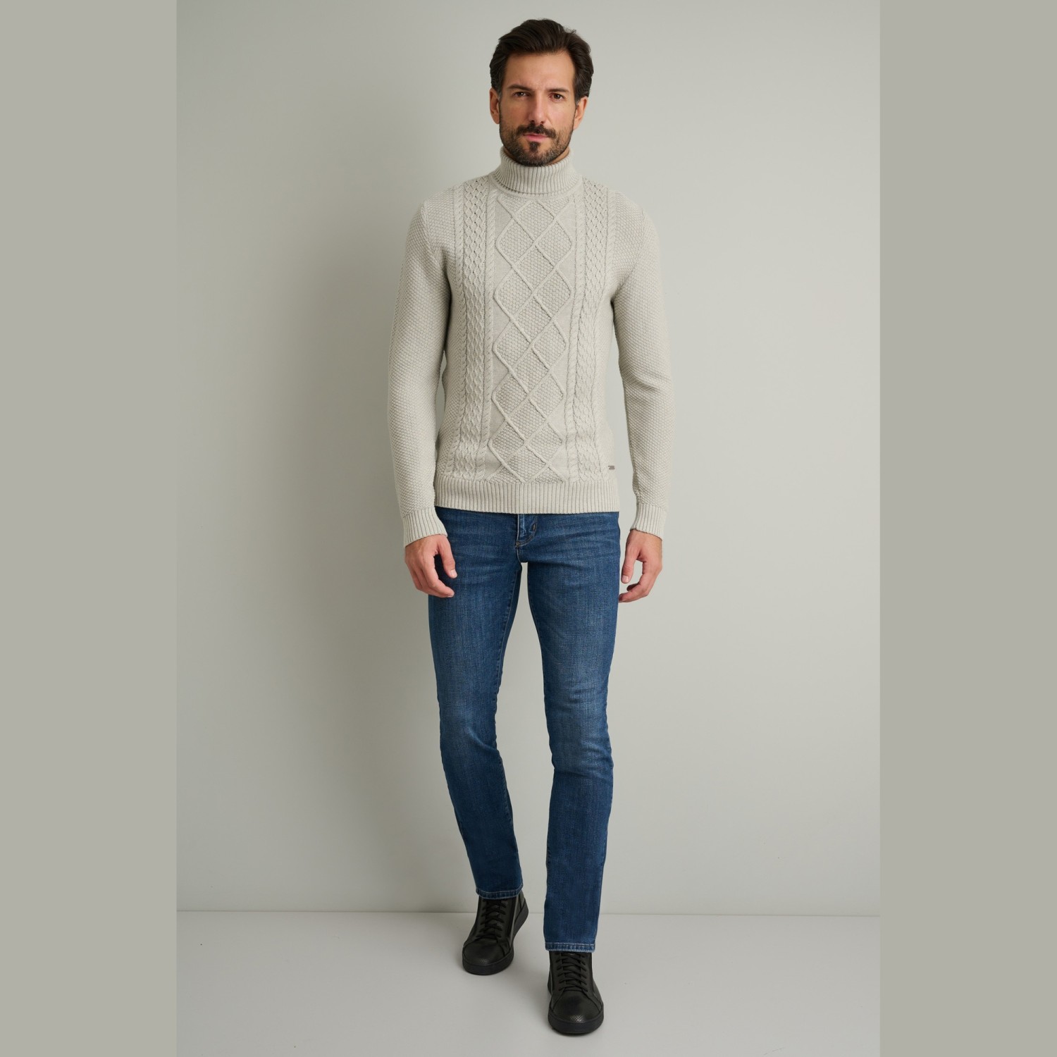 Unisex Βαμβακερό Πλεκτό Πουλόβερ Ζιβάγκο NAVY & GREEN