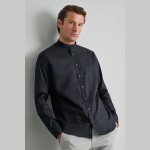 Unisex Πουκάμισο Comfort Fit με Γιακά Mao NAVY & GREEN Unisex Πουκάμισο Comfort Fit με Γιακά Mao NAVY & GREEN
