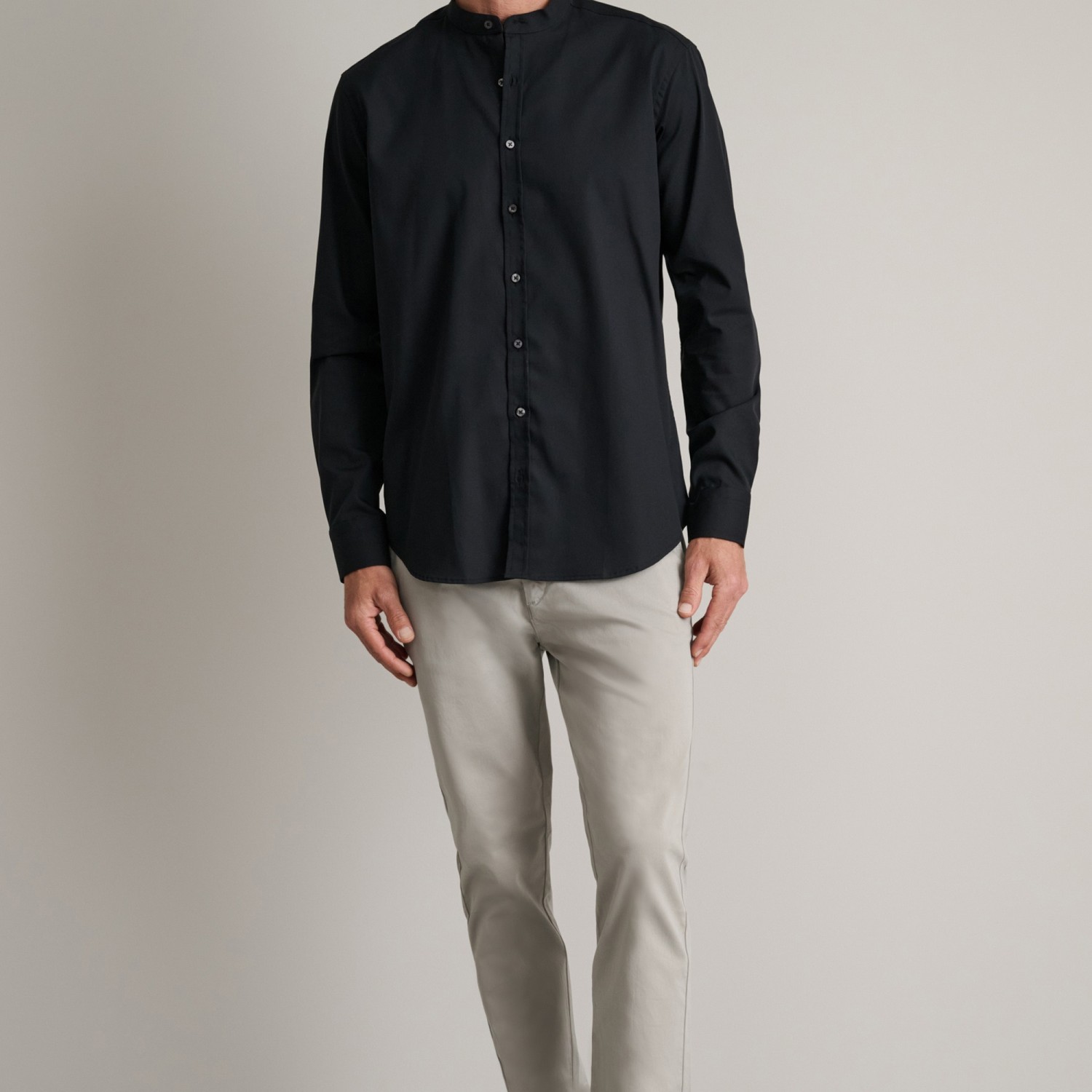 Unisex Πουκάμισο Comfort Fit με Γιακά Mao NAVY & GREEN