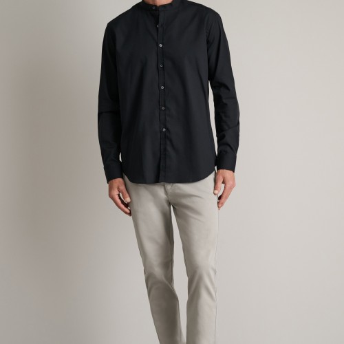 Unisex Πουκάμισο Comfort Fit με Γιακά Mao NAVY & GREEN