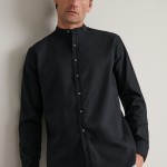 Unisex Πουκάμισο Comfort Fit με Γιακά Mao NAVY & GREEN