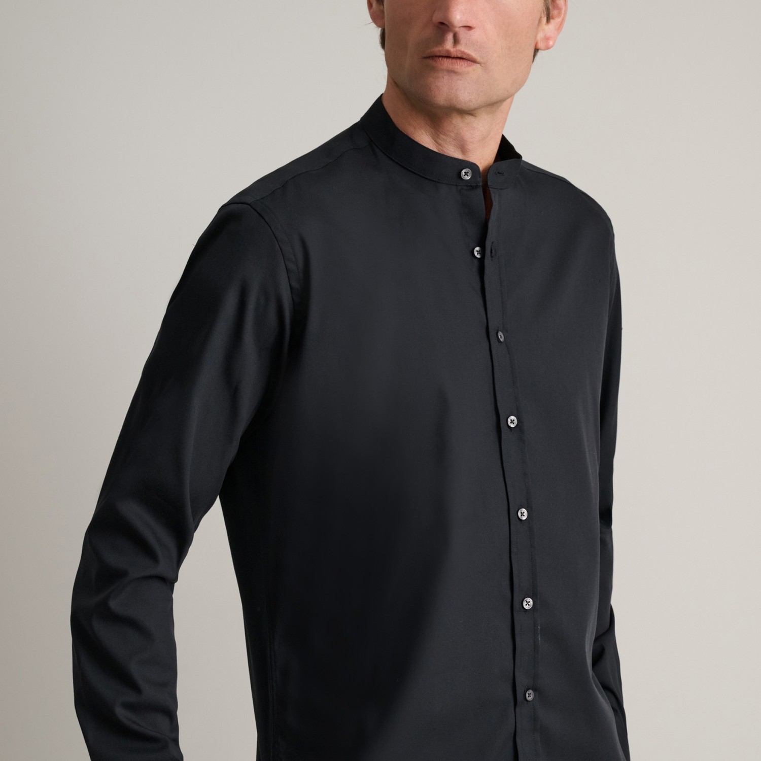 Unisex Πουκάμισο Comfort Fit με Γιακά Mao NAVY & GREEN
