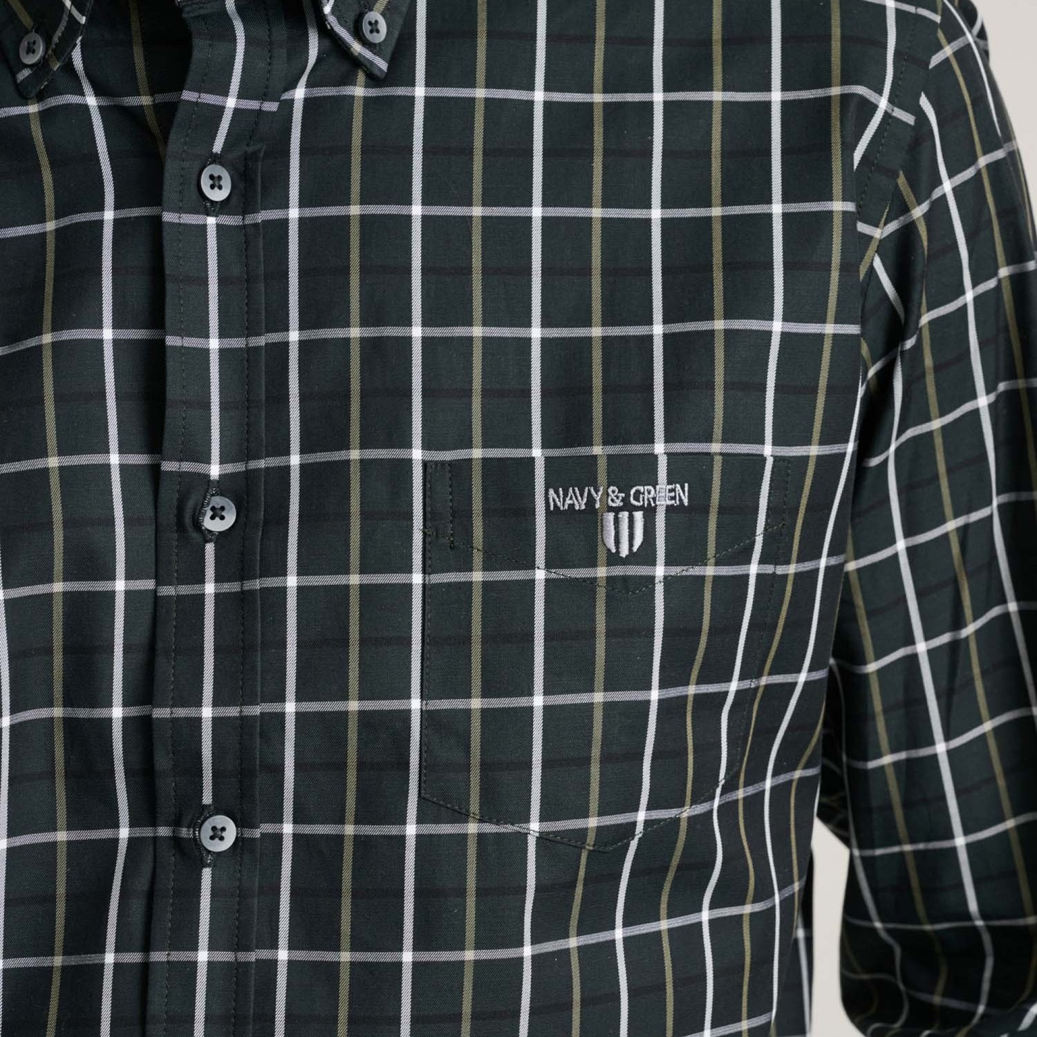 Unisex Καρό Πουκάμισο Comfort Fit NAVY & GREEN Unisex Καρό Πουκάμισο Comfort Fit NAVY & GREEN