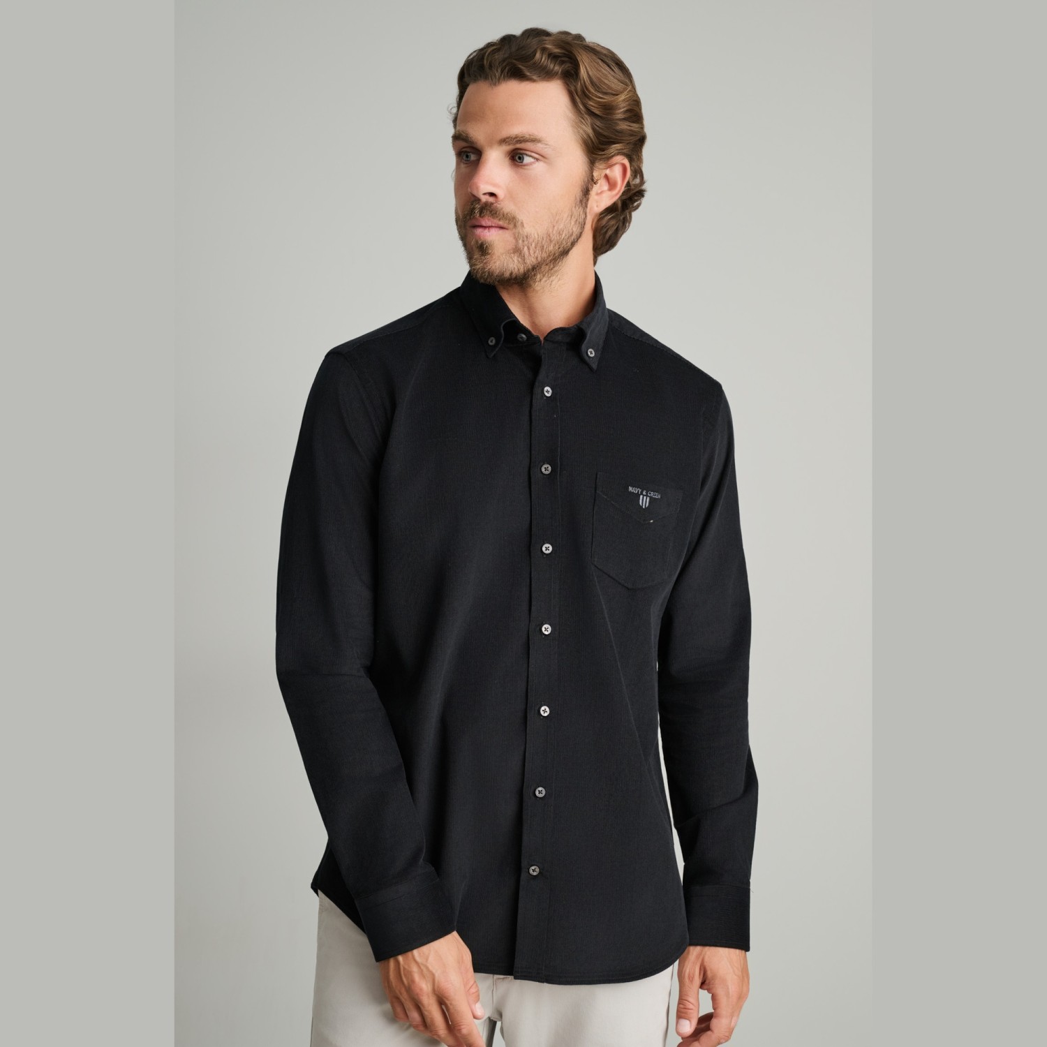 Unisex Πουκάμισο Comfort Fit με Τσέπη NAVY & GREEN Unisex Πουκάμισο Comfort Fit με Τσέπη NAVY & GREEN