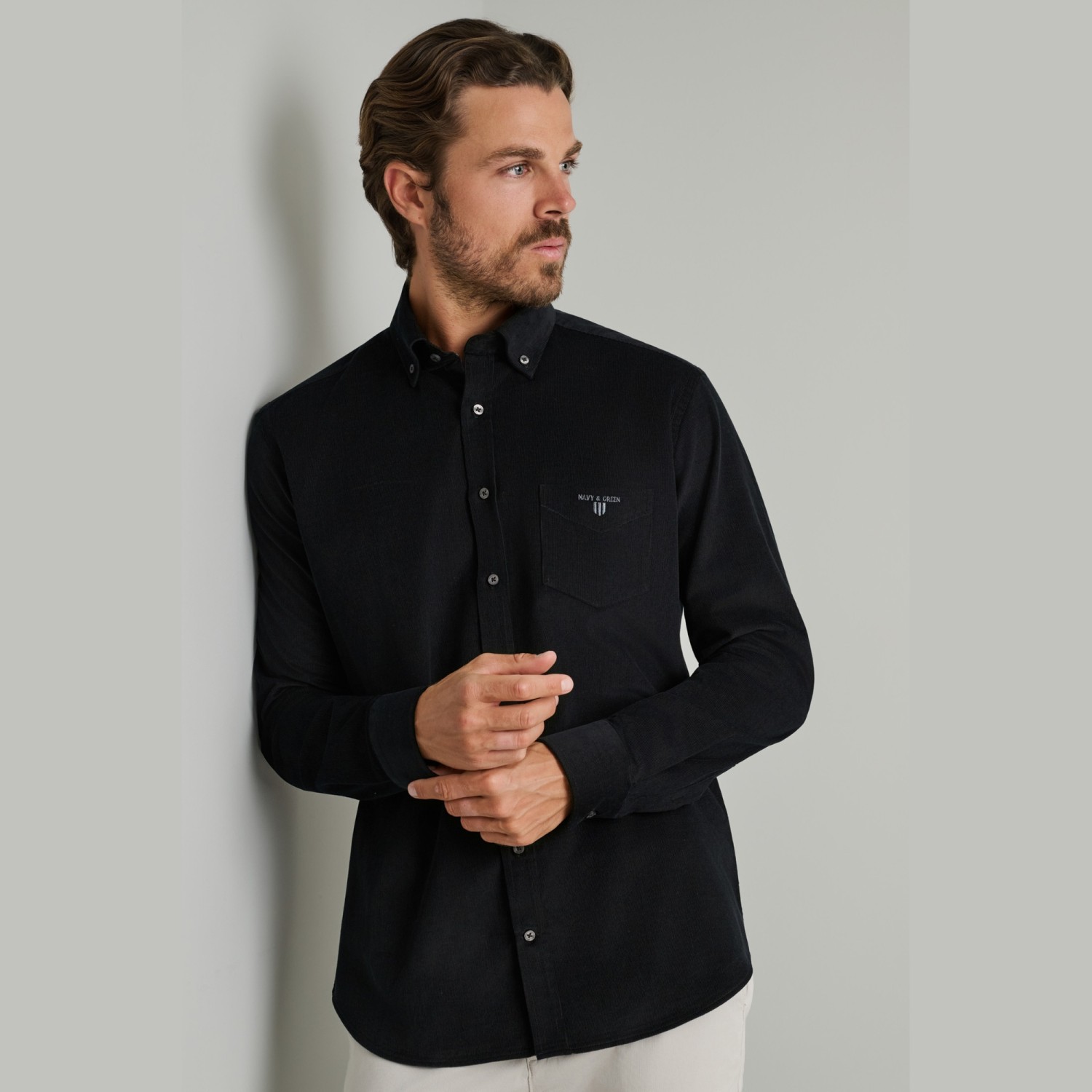Unisex Πουκάμισο Comfort Fit με Τσέπη NAVY & GREEN Unisex Πουκάμισο Comfort Fit με Τσέπη NAVY & GREEN