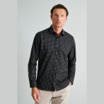 Unisex Πουκάμισο Fit Line με Print Πουά NAVY & GREEN