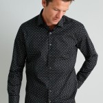 Unisex Πουκάμισο Fit Line με Print Πουά NAVY & GREEN