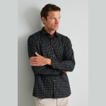 Unisex Πουκάμισο Fit Line με Print Πουά NAVY & GREEN