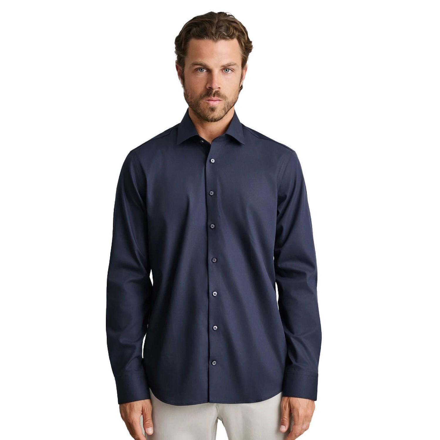 Unisex Πουκάμισο Formal Μακρυμάνικο NAVY & GREEN