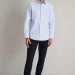 Unisex Μακρυμάνικο Πουκάμισο Fit Line NAVY & GREEN