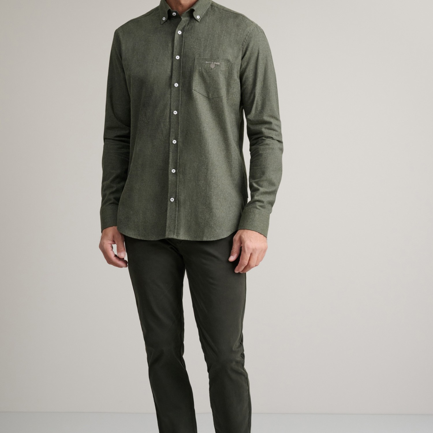 Unisex Πουκάμισο Comfort Fit με Τσέπη NAVY & GREEN