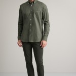 Unisex Πουκάμισο Comfort Fit με Τσέπη NAVY & GREEN