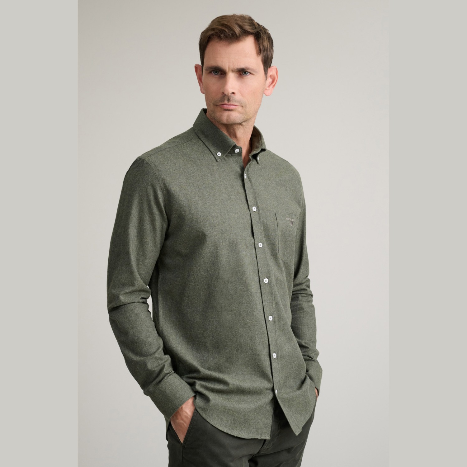 Unisex Πουκάμισο Comfort Fit με Τσέπη NAVY & GREEN