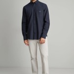 Unisex Πουκάμισο Comfort Fit με Τσέπη NAVY & GREEN