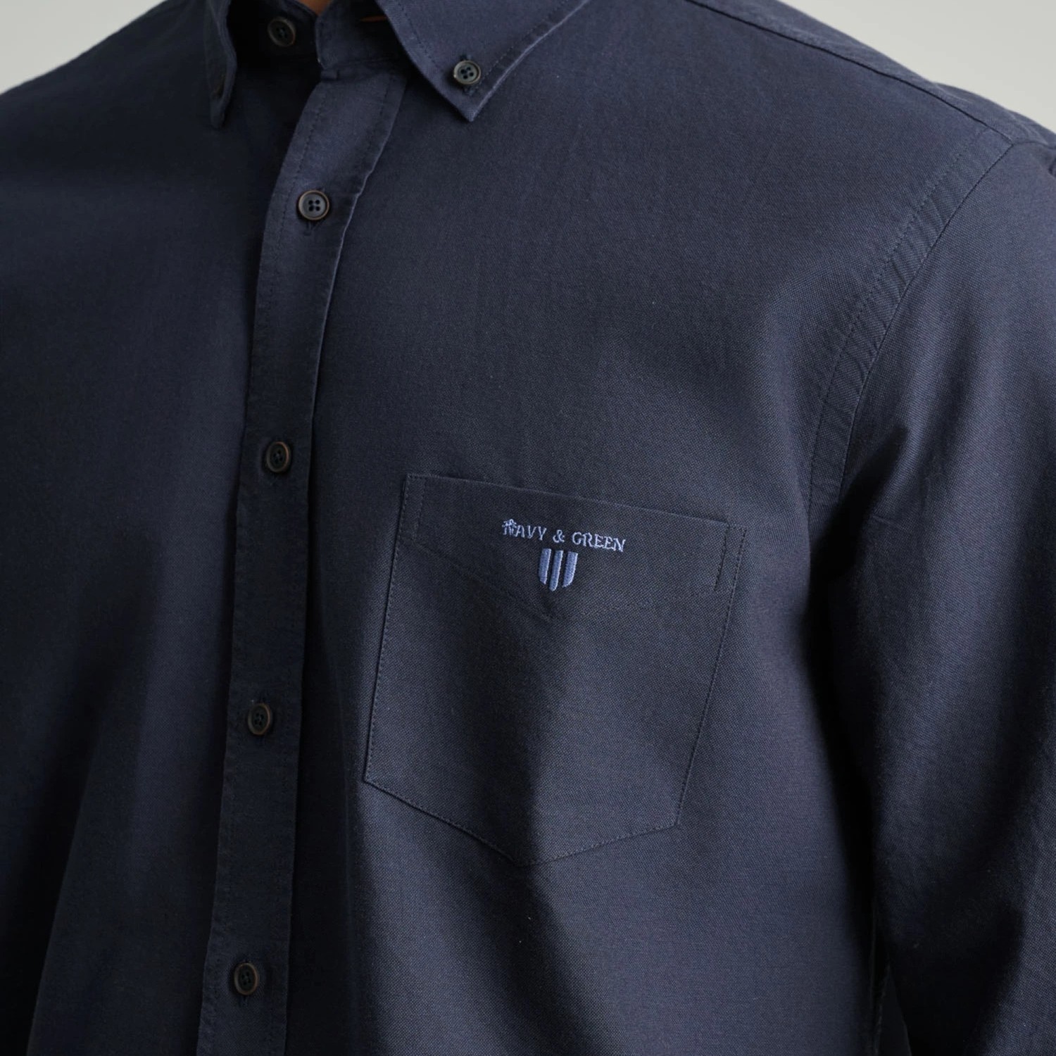Unisex Πουκάμισο Comfort Fit με Τσέπη NAVY & GREEN