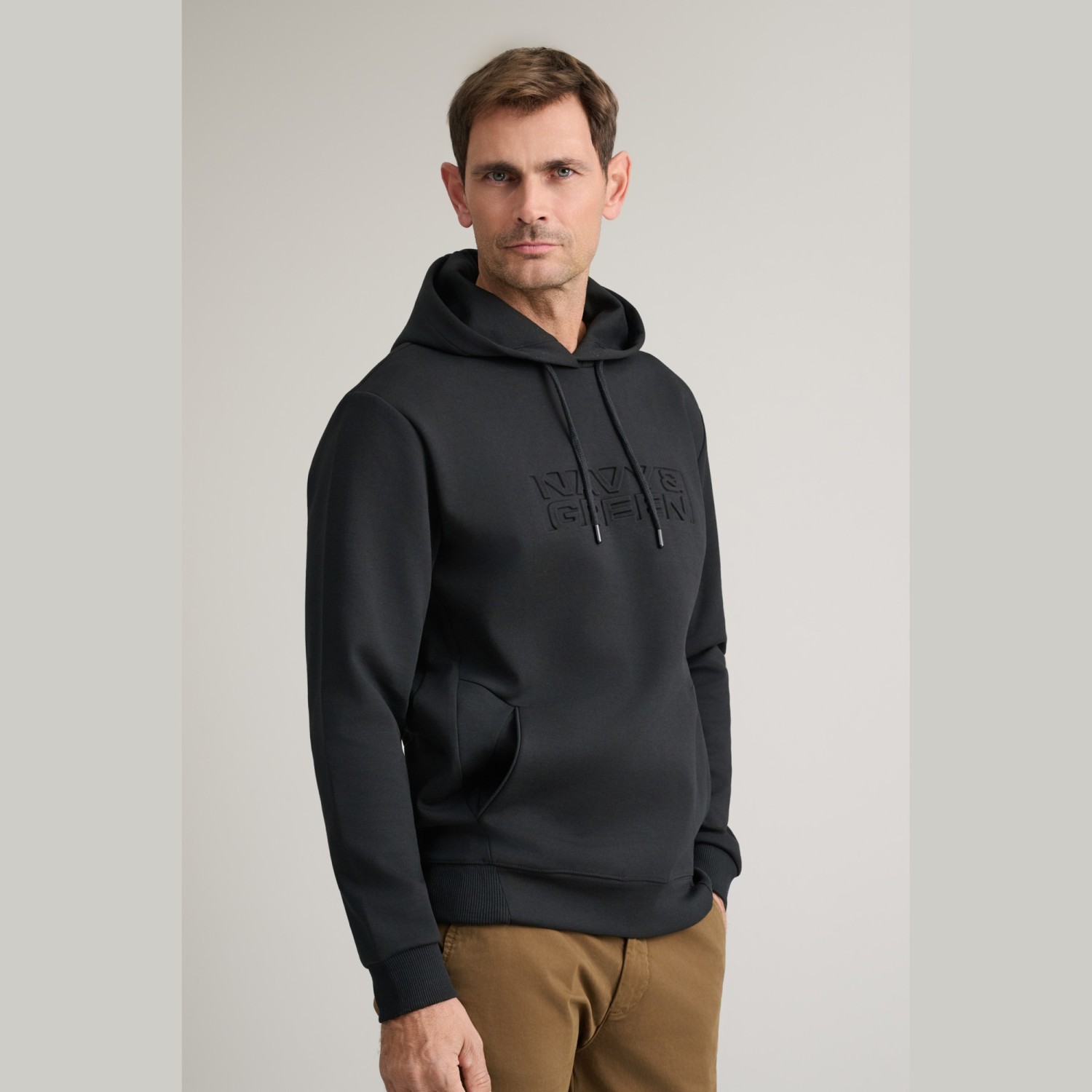 Unisex Φούτερ με Κουκούλα και Ανάγλυφο Λογότυπο NAVY & GREEN
