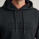 Unisex Φούτερ με Κουκούλα και Ανάγλυφο Λογότυπο NAVY & GREEN