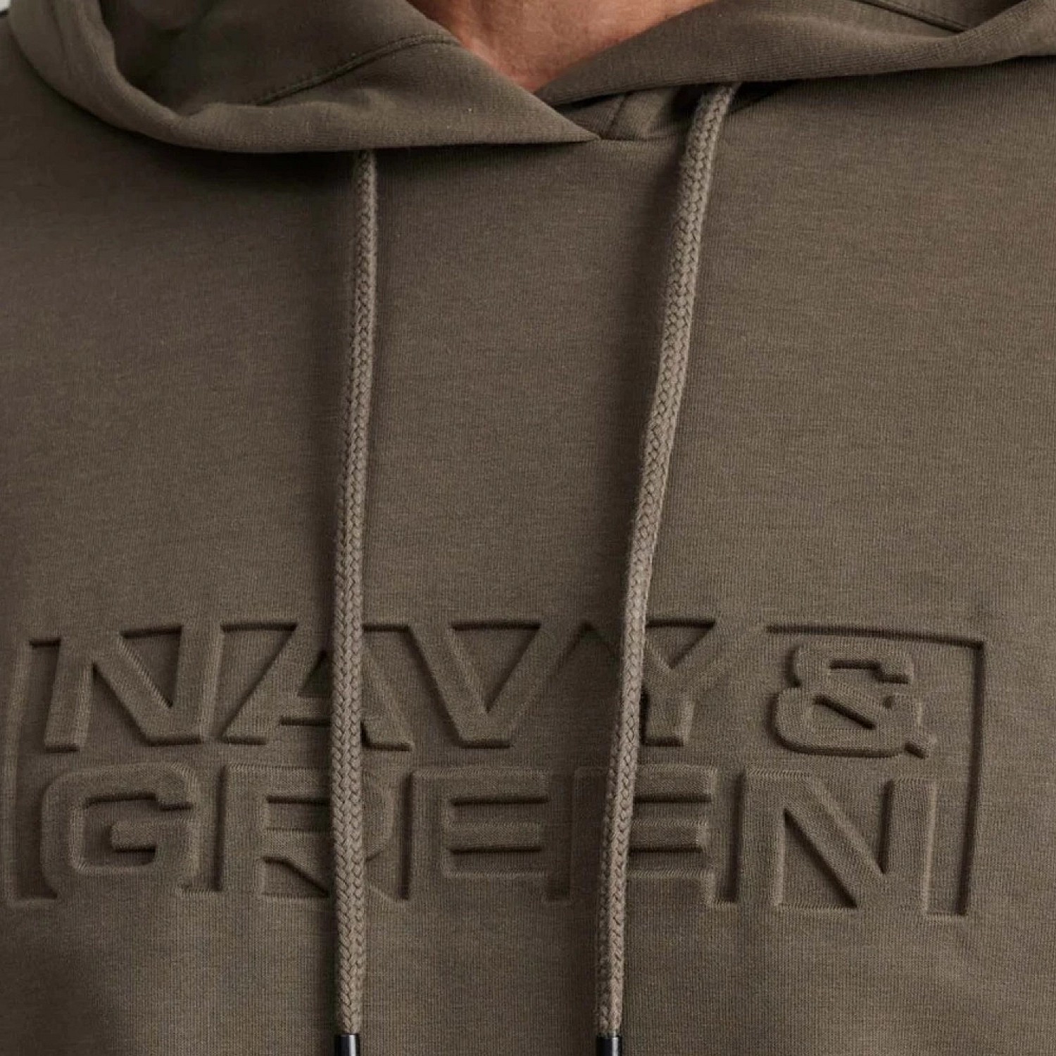 Unisex Φούτερ με Κουκούλα και Ανάγλυφο Λογότυπο NAVY & GREEN