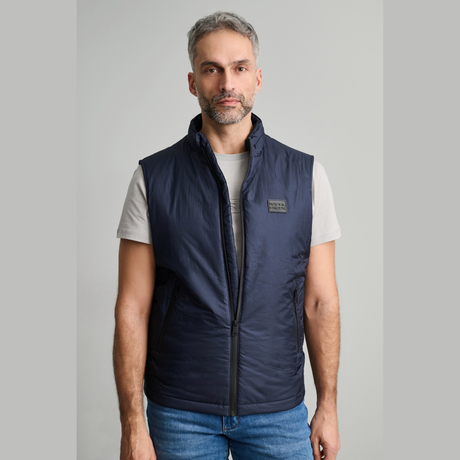 Unisex Αμάνικο Μπουφάν Γιλέκο με Τσέπες NAVY & GREEN Unisex Αμάνικο Μπουφάν Γιλέκο με Τσέπες NAVY & GREEN