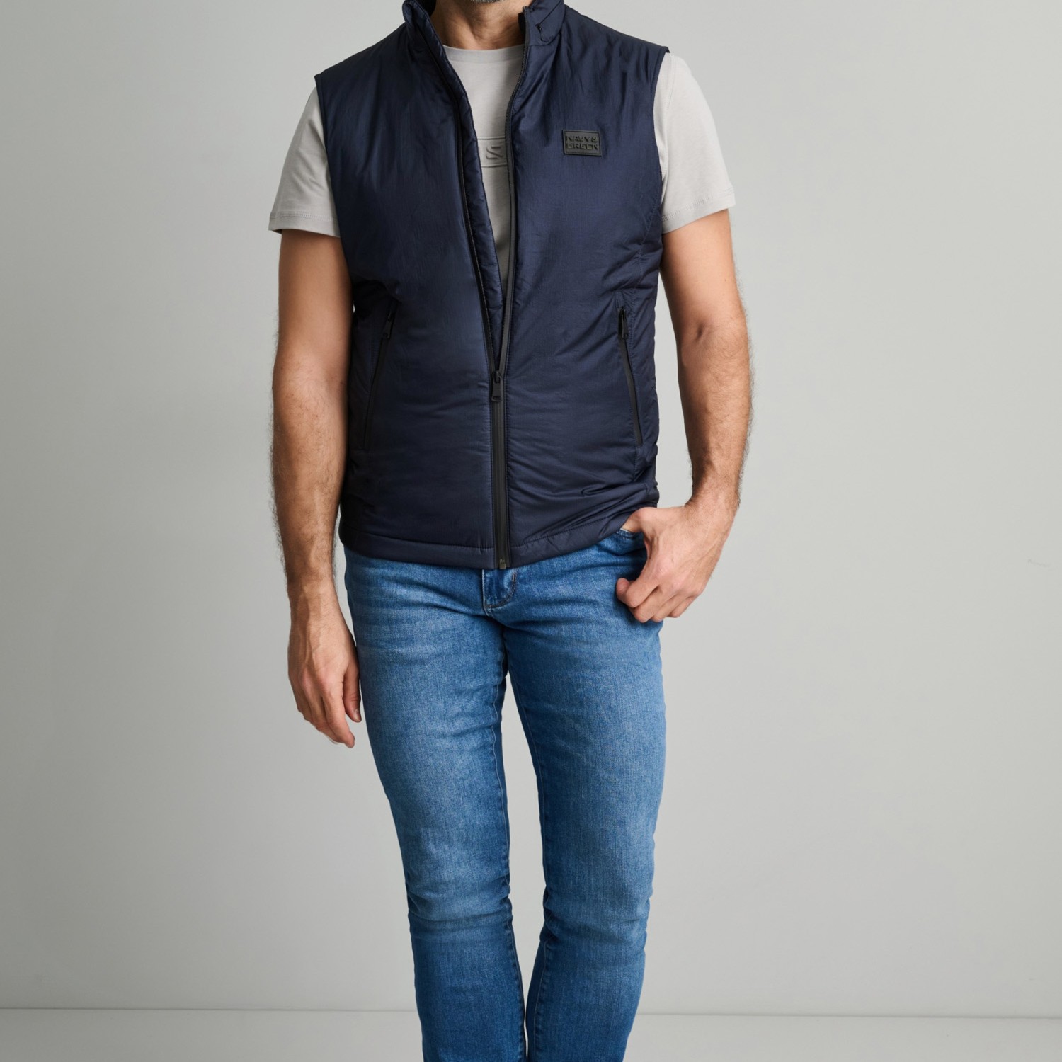 Unisex Αμάνικο Μπουφάν Γιλέκο με Τσέπες NAVY & GREEN Unisex Αμάνικο Μπουφάν Γιλέκο με Τσέπες NAVY & GREEN