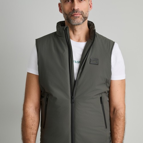 Unisex Αμάνικο Μπουφάν Γιλέκο με Ψηλό Γιακά NAVY & GREEN