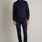 Unisex Μπλούζα Λουπέτο με Φερμουάρ Μακρυμάνικη NAVY & GREEN