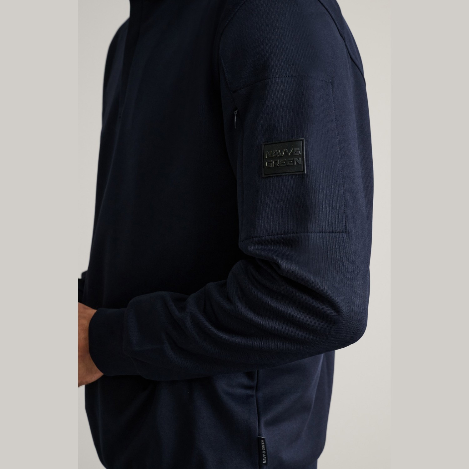 Unisex Μπλούζα Λουπέτο με Φερμουάρ Μακρυμάνικη NAVY & GREEN