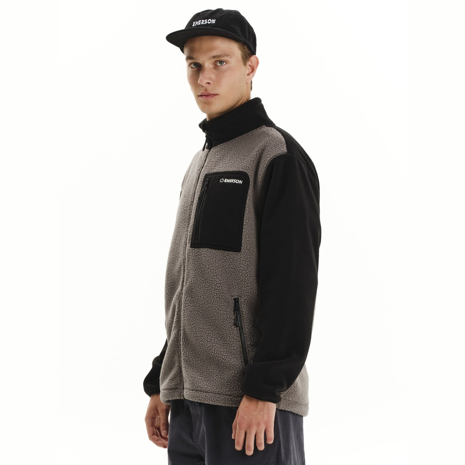 Ανδρική Fleece Ζακέτα με Τσέπες EMERSON