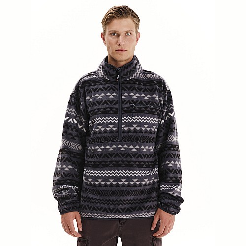 Ανδρική Fleece Μπλούζα με Φερμουάρ και Print EMERSON