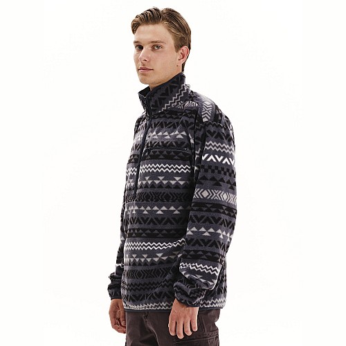 Ανδρική Fleece Μπλούζα με Φερμουάρ και Print EMERSON