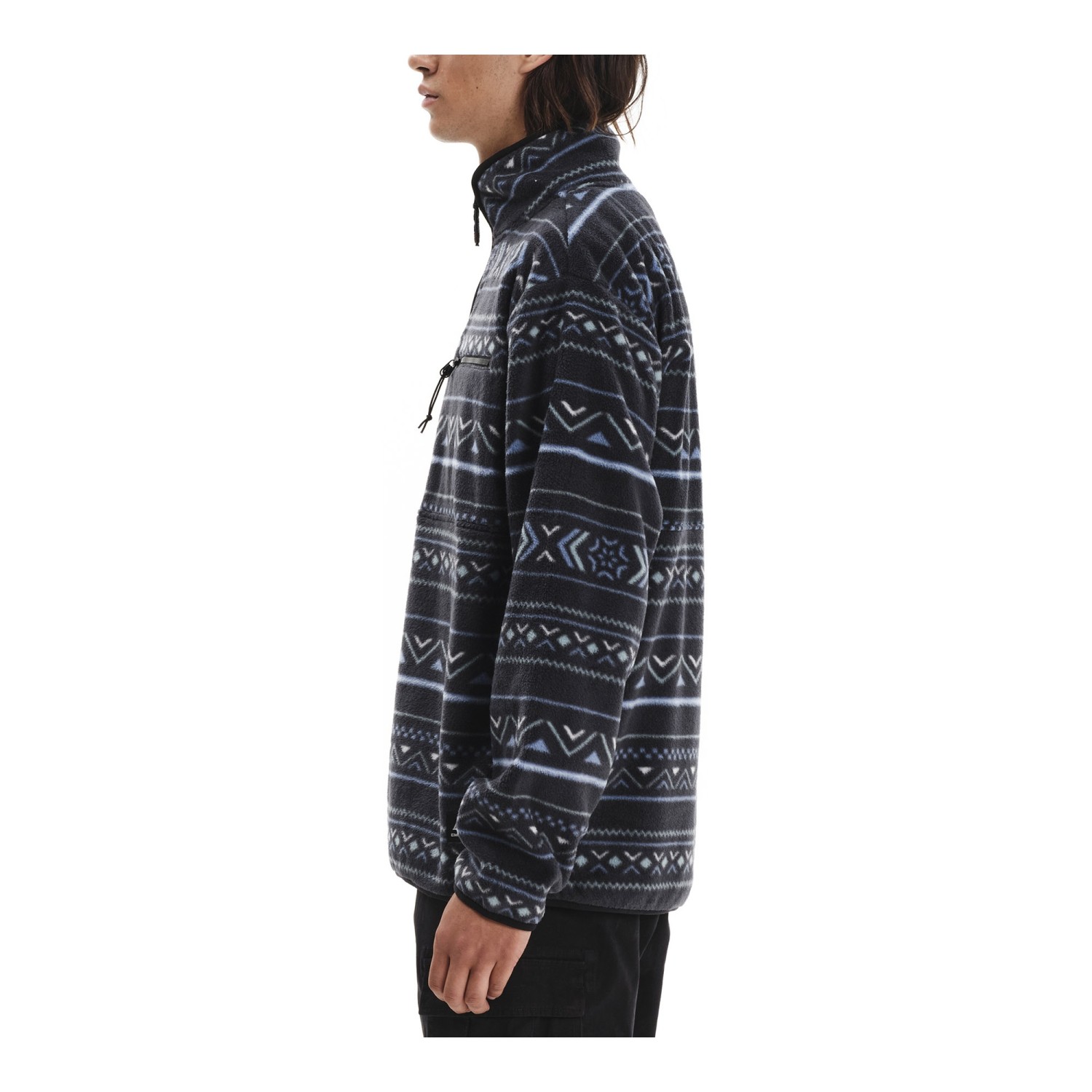 Ανδρική Fleece Μπλούζα με Φερμουάρ και Print EMERSON