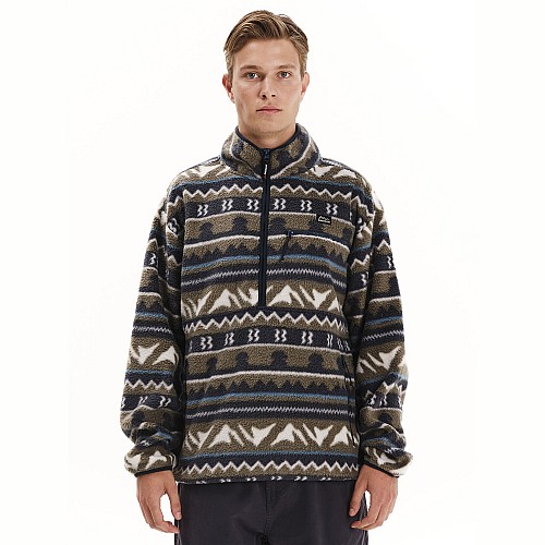 Ανδρική Fleece Μπλούζα με Φερμουάρ και Print EMERSON